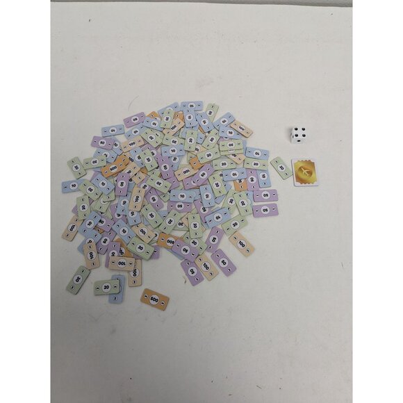 2022 Monopoly Travel World Tour Game Replacement Money Golden Ticket And Dice - Picture 4 of 4